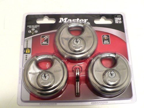 New Master Lock Stainless Lock-Keyed Alike Trailer Locks 40TRI - 3 VALUE PACK