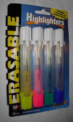 New 4 erasable highlighters dri mark made in usa for sale