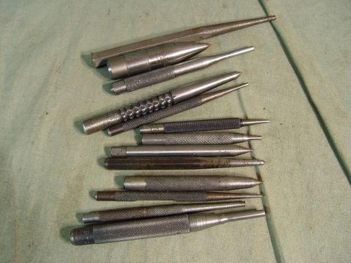 Estate vintage lot 12 machinist punches tools starrett bs pratt whitney for sale