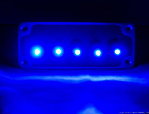 BILLET : GREY WRAP CARBON FIBER PANEL w/ LED toggle switches - BLUE