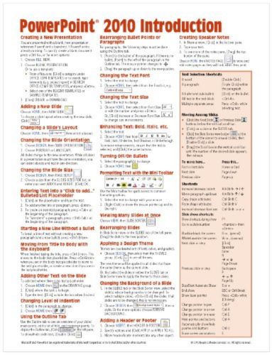 Microsoft PowerPoint 2010 Introduction Quick Reference Guide  Pamphlet