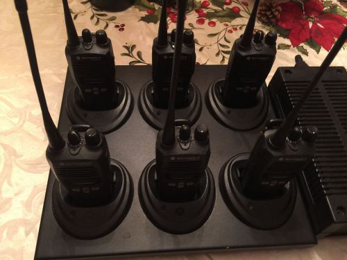 Six each CP200 xls 128ch with Six bank gang charger