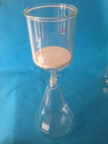 5000ml,Glass Vacuum Suction Filter Kit,2000ml Buchner Funnel , 5 Litre Flask