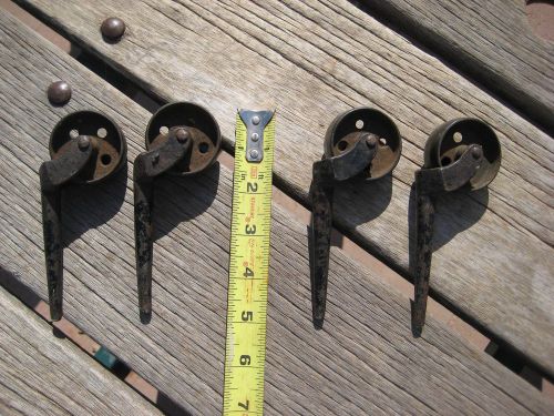 Vintage Old Primitive Full Metal Caster Castor 1 3/4&#034; Diameter Set of 4