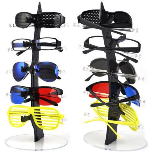 For 5 Pair of Eyeglasses Sunglasses Glasses Sale Show Display Stand Holder Black