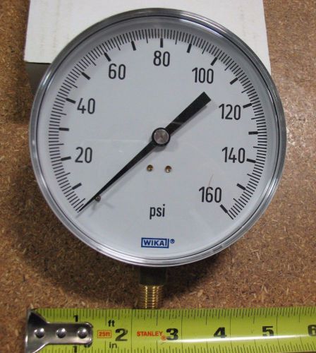 WIKA 111.25CT Contractor Gauge 0-160 PSI, 4 1/2&#034;, 1/4&#034; Brass NPT Conn PN 4277792