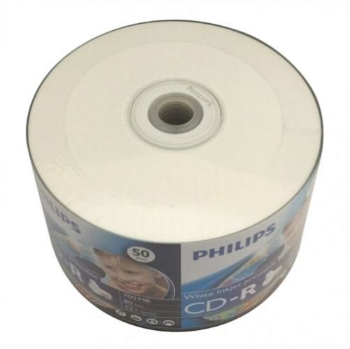 600 Philips 52x CD-R 80min 700MB White Inkjet