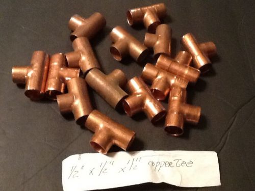 1/2&#034; x 1/2&#034; x 1/2&#034; Copper Tee Fitting   Qty 1 each