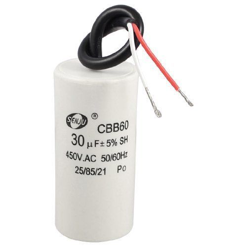 2-Wired Cord 30uF 450VAC 50/60Hz CBB60 Motor Run Capacitor