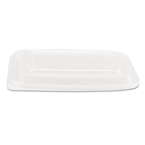 Microwave safe container lid, plastic, fits 24-32 oz, rectangular, clear, 75/bag for sale