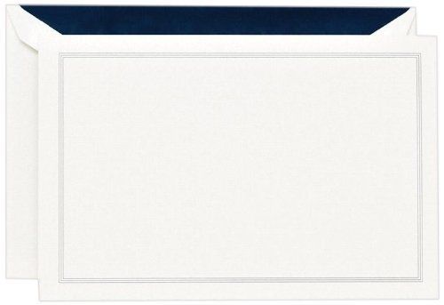 Crane &amp; Co. Navy Blue Triple Hairline Correspondence Card (CC3314)