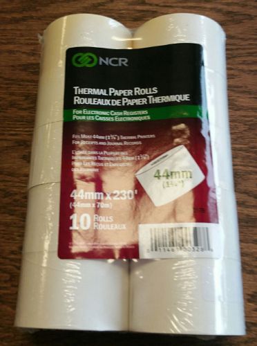 10 Rolls of NCR Thermal Cash Register Printer Paper 1-3/4&#034; x 230&#039; (44mm x 70m)