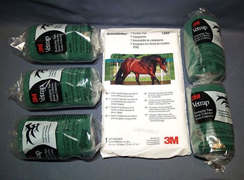 Animalintex poultice pad &amp; 5 rolls of 3m vetrap bandaging tape bandage wrap new for sale