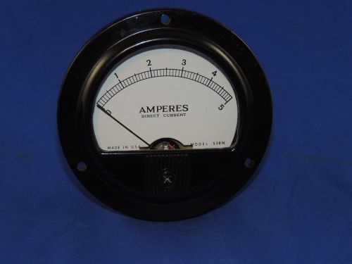 Vintage New Old Stock Amperes Direct Current Panel Gauge Model 53RN