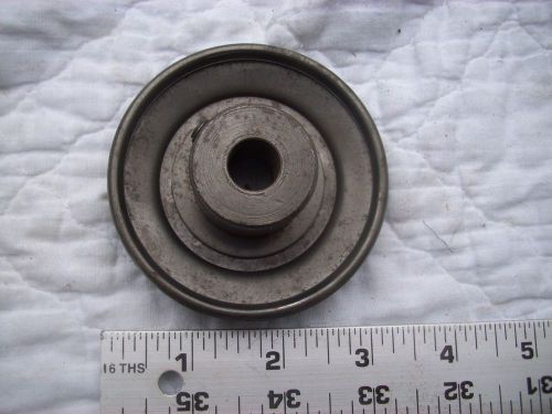 3&#034; Steel Motor Pulley 1/2&#034; Bore Set screw Mount 1 3/8&#034; Thick 1/2&#034; Belts Good sha