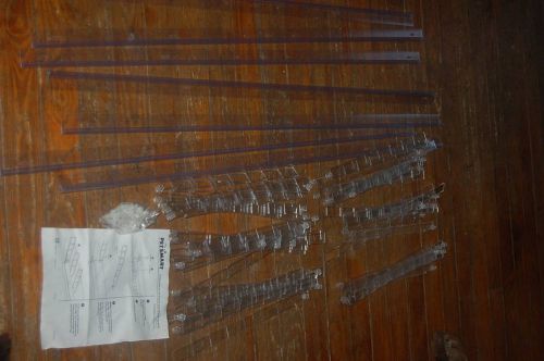 4&#039; clear plastic screw on sign holders 7 shelving slide thru channels retail for sale