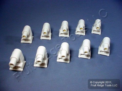 10 Slimline Fluorescent Lamp Holders Light Socket T8 T12 Plunger-End Fa8 Base