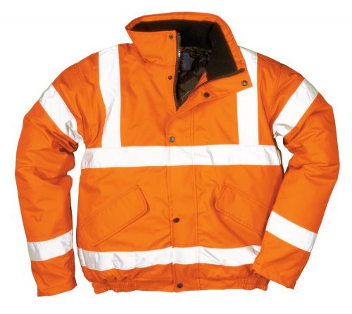 Portwest Hi-Vis Bomber Jacket Orange Reflective Coat Waterproof ANSI URT32