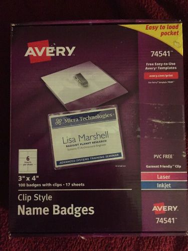 Badge Holder Kit W/laser/inkjet Insert, Top Load, 3 X 4, White, 100/box