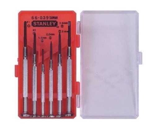 6 Piece Jeweler Precision Screwdriver Set w Case Stanley