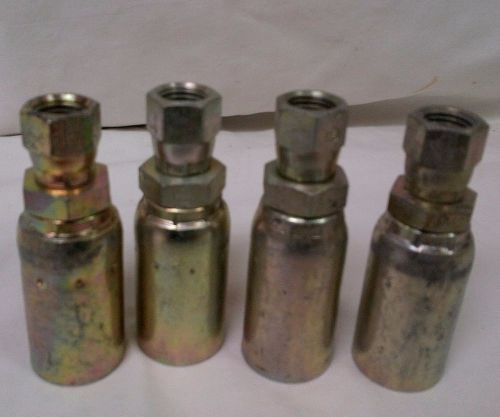 Lot of 4 Weatherhead 06U-604 coll-o-crimp JIC female swivel -4 x 3/8&#034; hosee