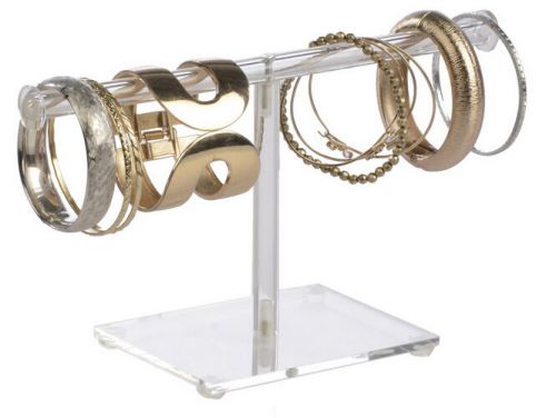 10.0&#034; x 5.6&#034; x 3.8&#034;, Jewelry Display with T-Bar for Bracelets and Chains, Acryli