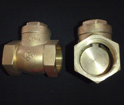 BRASS BRONZE CHECK VALVE 1 1/4&#034; NPT FLOW SWING GATED