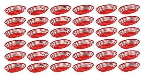 Red restaurant quality food baskets 9 1/4&#034; x 5 3/4&#034; perfect for outdoor picnics for sale