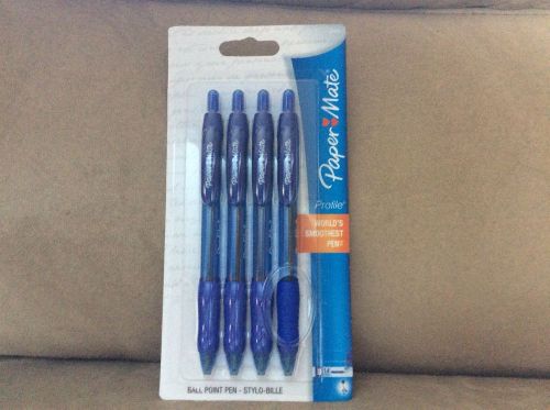 PaperMate Profile Ball Point Pens Blue 4/pkg