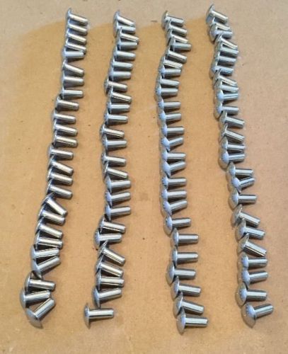 Lot of 100 3/16 X 1/2 All Aluminum Brazier Head (Buck) Rivets Hard Truck Trailer