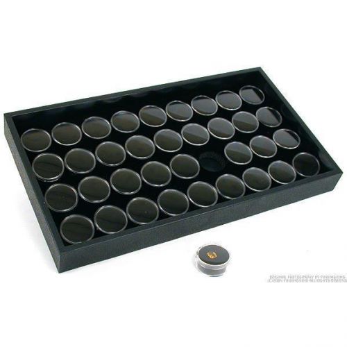 36 Black Foam Gem Jars Display &amp; Stackable Tray