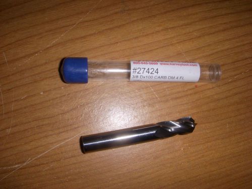 3/8&#034; solid carbide end mill with 100 degree angle by harvey tool..nib for sale