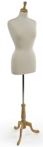 Displays2go Size 8 Female Mannequin Dress Form with Natural Tripod Base
