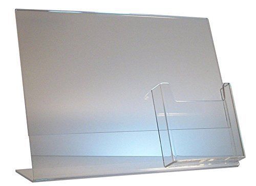 Source One Premium Landscape 11 x 8.5 Slant Back Sign Holder with TriFold Holder