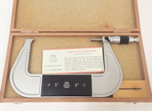 ETALON 5-6&#034; CARBIDE MICROMETER, SWISS MADE IN ORIGINAL BOX