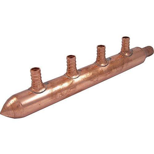 SharkBite 22785 4-Port Closed Copper PEX Manifold, 1-Inch Trunk, 3/4-Inch Inlet,