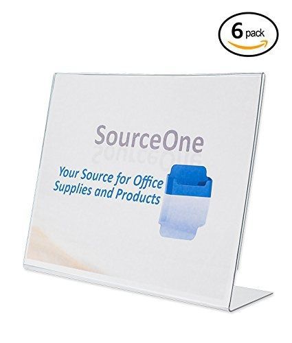 Source One LLC Source One 6 Pack 6 x 4 Landscape Slant Back Sign Holder ,