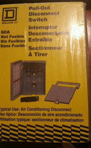 Square D UFP222R 60A Pull-Out hvac A/C Disconnect Switch. New, sealed Non fused