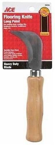 Ace 12416 7.5&#034; Flooring Knife Long Point Contoured Wood Handle for Vinyl Tile