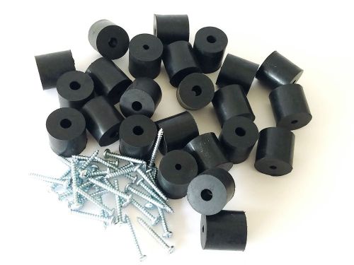 Set of 24 Rubber Bumper Feet 1-1/4&#034; * 1-1/4&#034; + screws &amp; metal washers built-in