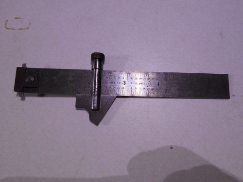 Vintage starrett no.22-c 59 degree drill point gauge with no.604r 6&#034; rule for sale