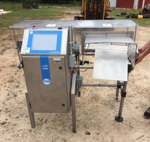 Loma lcw 3000 checkweigher with automatic reject and conveyor for sale