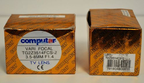 Lot of 2  - Brand New Computar VARI FOCAL TG2Z3514FCS-2 3.5-8MM F1.4 TV LENS