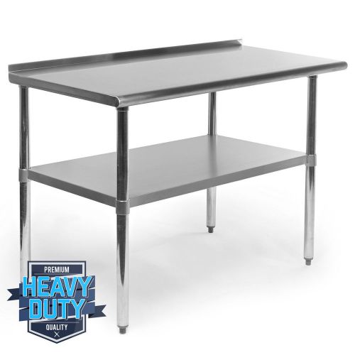 Stainless Steel Kitchen Restaurant Work Prep Table with Backsplash - 24&#034; x 48&#034;