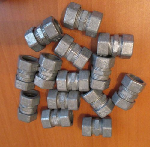 (14) arlington 1/2&#034; emt compression couplings rain concrete tight zinc die cast for sale