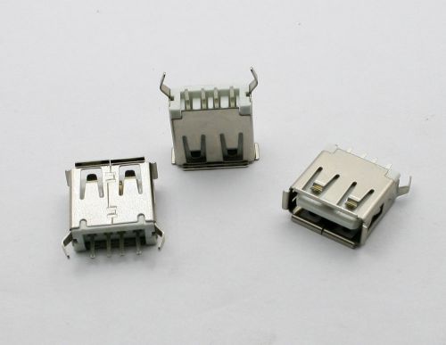 10Pcs USB Female Type-A 4Pin DIP Crooked Legs Socket Connector 13.0 HW-UAF-19