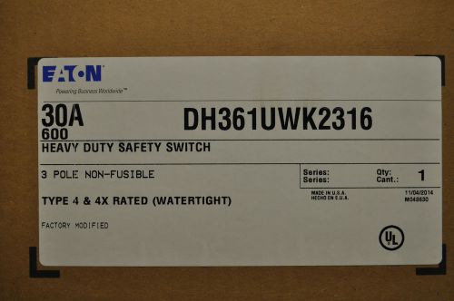 Dh361uwk2316 600v 30a stainless steel nema 4x disconnect switch - new for sale