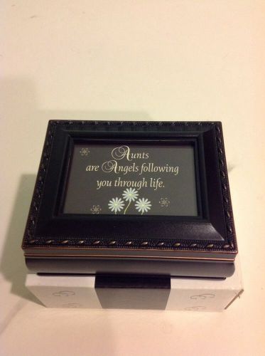 Aunt Cottage Garden Distressed Black Tiny Square Treasure Box