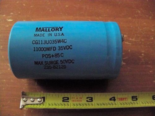 **MALLORY CAPACITOR** -- 35VDC MAX 50 VDC -- CG113U035W4C -- 235-8212D