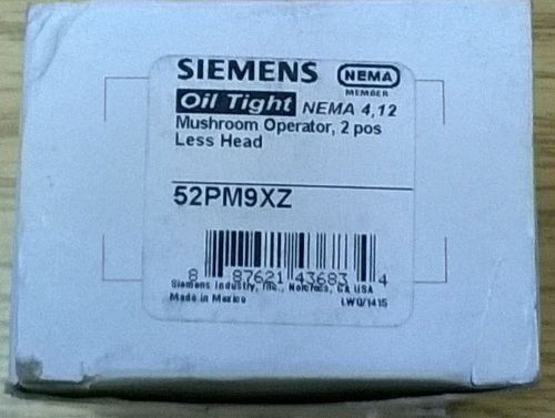 SIEMENS 52PM9XZ Mushroom Operator 2 pos Less Head